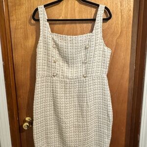 Cream Tweed Mini Dress